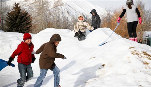 Children and snow Children and snow