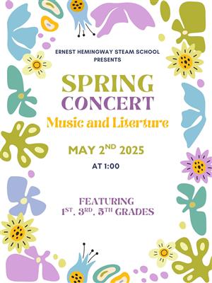Spring Music Concert May 2 at 1:00