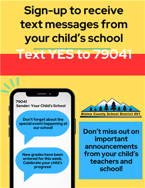 Sign-Up to receive text messages from your child's school