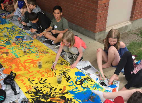 Creating art with our toes. Creating art with our toes.