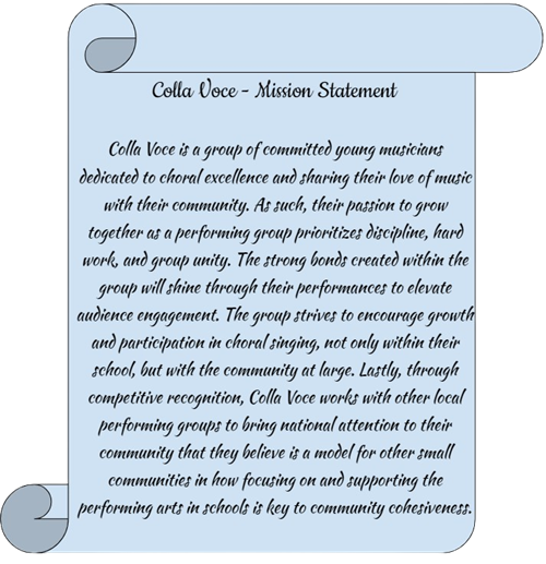 Colla Voce is a group of committed young musicians dedicated to choral excellence and sharing their love of music with others