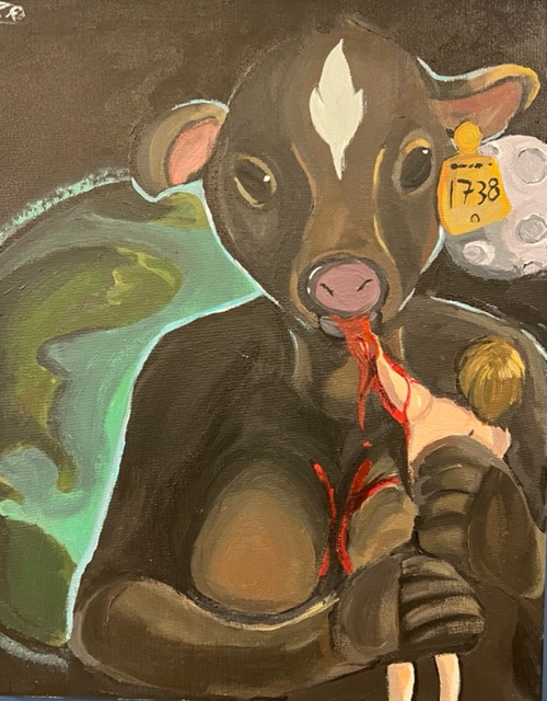 These are three paintings as part of the summative in Environmental Science. The first two look at agriculture & the environm