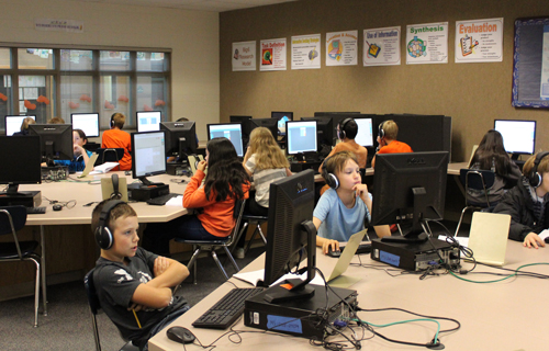 Students working 