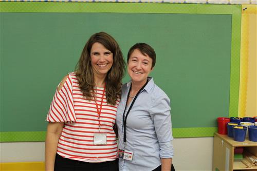 First grade teachers in classroom 