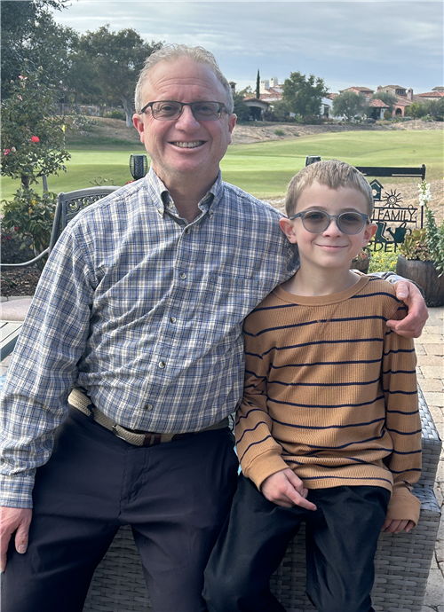 Mr. Slonim and his son Sam