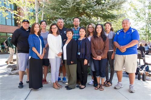 group of bcsd staff in front of WRHS 