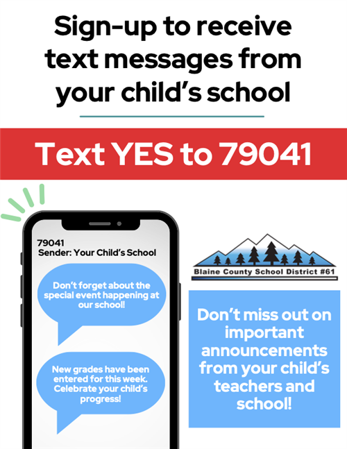  Sign up to receive text messages from your child’s school!
