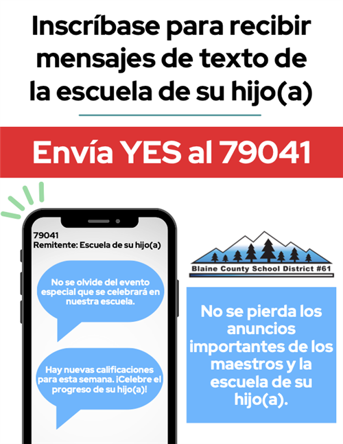  Inscríbase para recibir mensajes de texto de la escuela de su hijo(a)